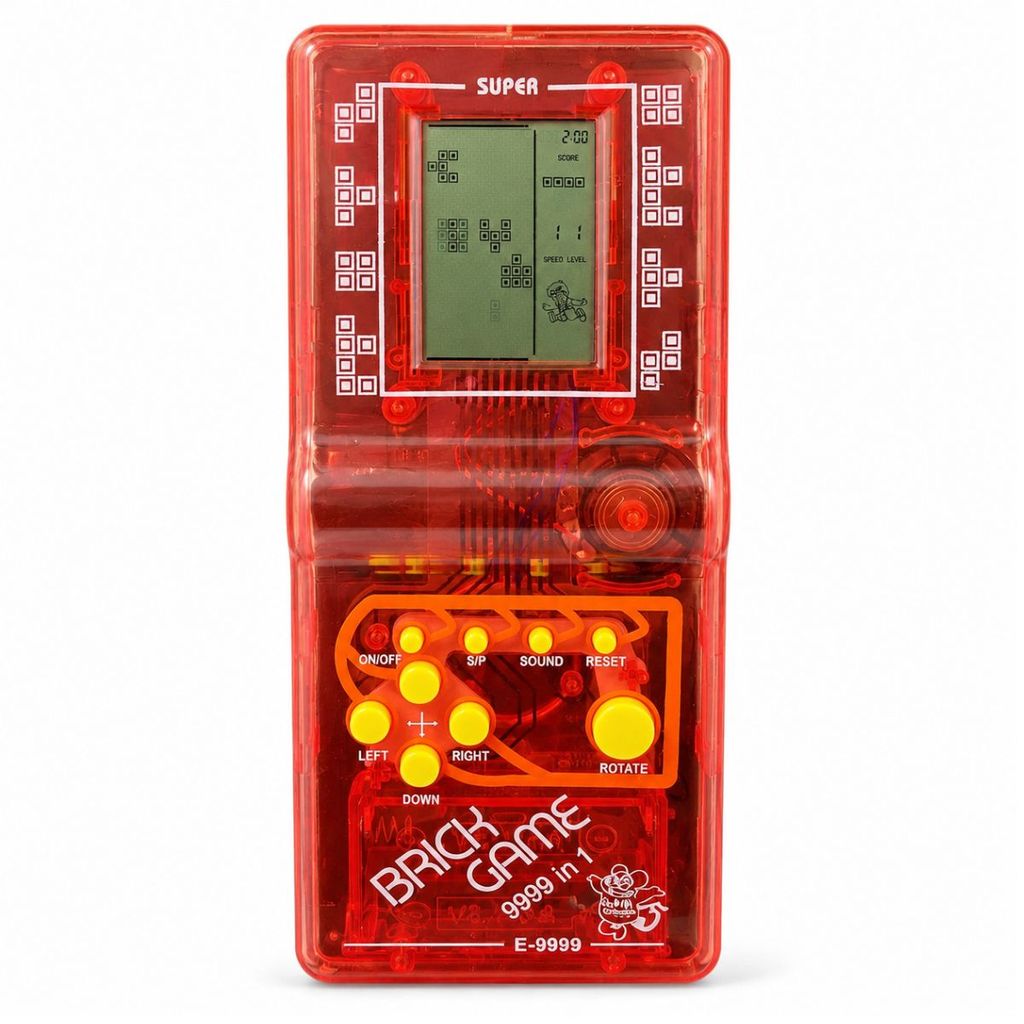 Mini Game Portátil Retrô LCD Brick Game 9999 Jogos Vermelho