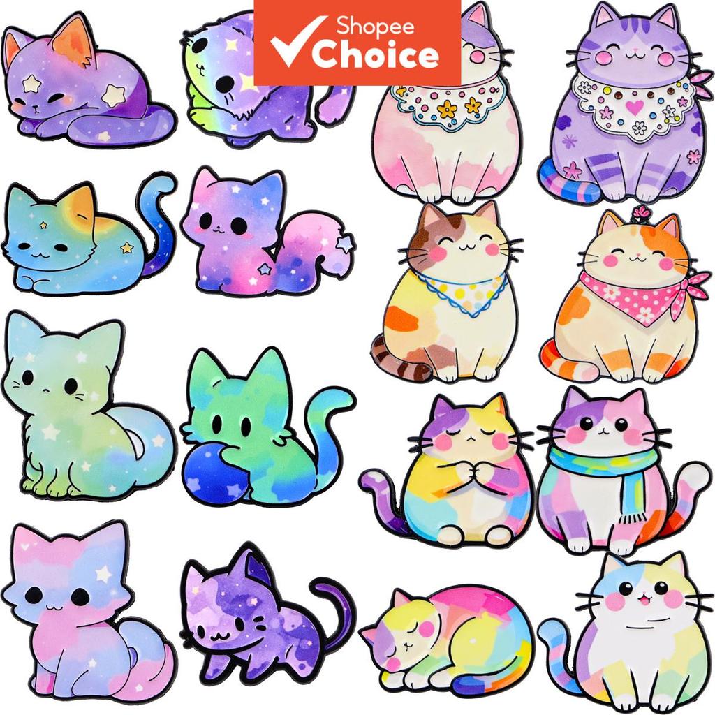 Kawaii Arco-Íris Céu Estrelado Gatos Esmalte Lapela Pino Broche Para Roupas Saco Mochilas Dos Desenhos Animados Gatinho