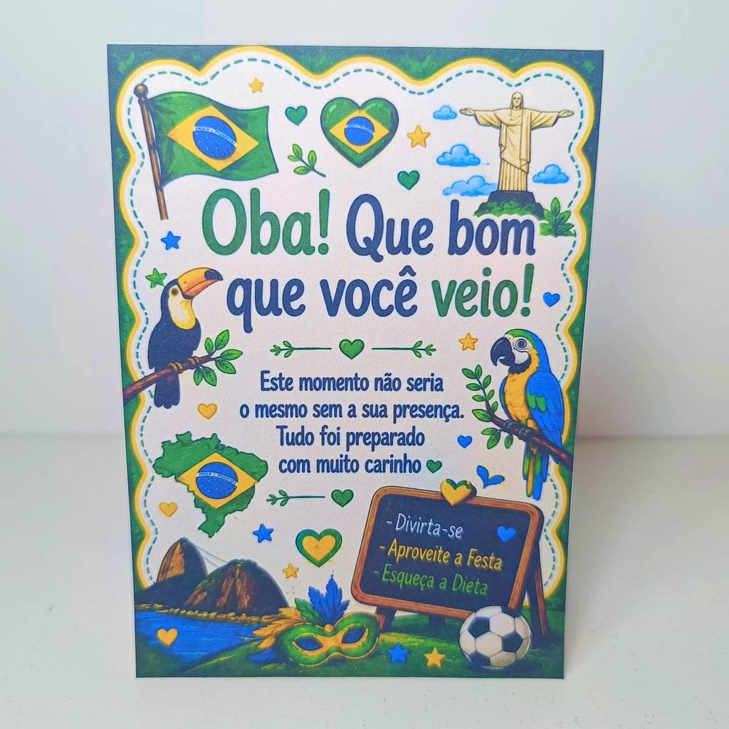 Plaquinha de Mesa  Brasil Seleçao Brasileira Copa  Agradecimento Centro de Mesa Decoraçao Festa Infantil  Aniversario