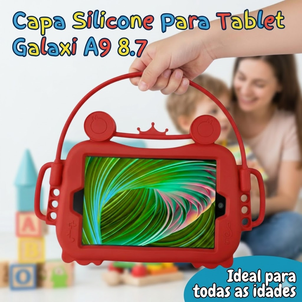 Capa Silicone Para Tablet Galaxi A9 8.7´´ Suporte Veicular