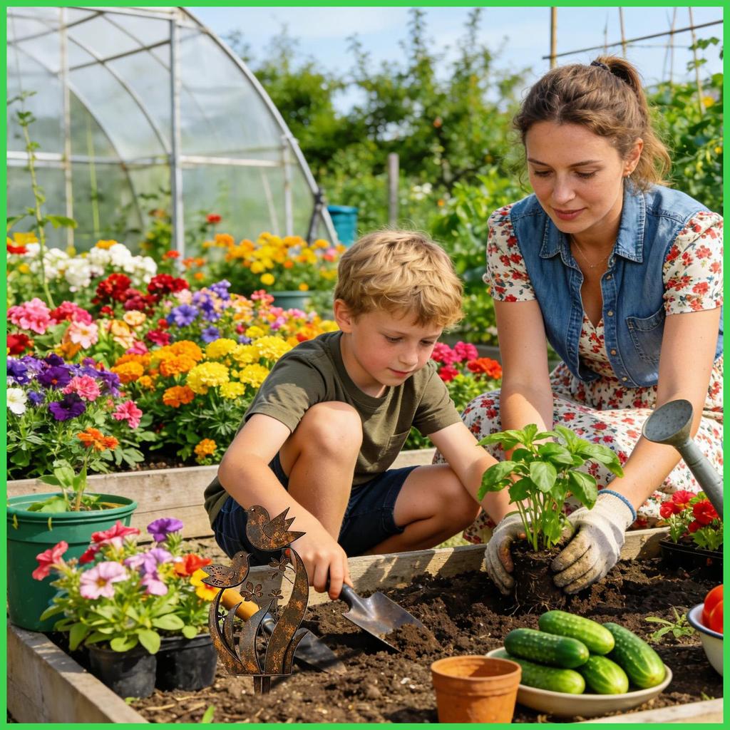 Estacas De Metal Para Quintal , Pássaros E Flores Silvestres , Sinais De Cerca , Decorativas De Jardim Pátio , Deck dinn