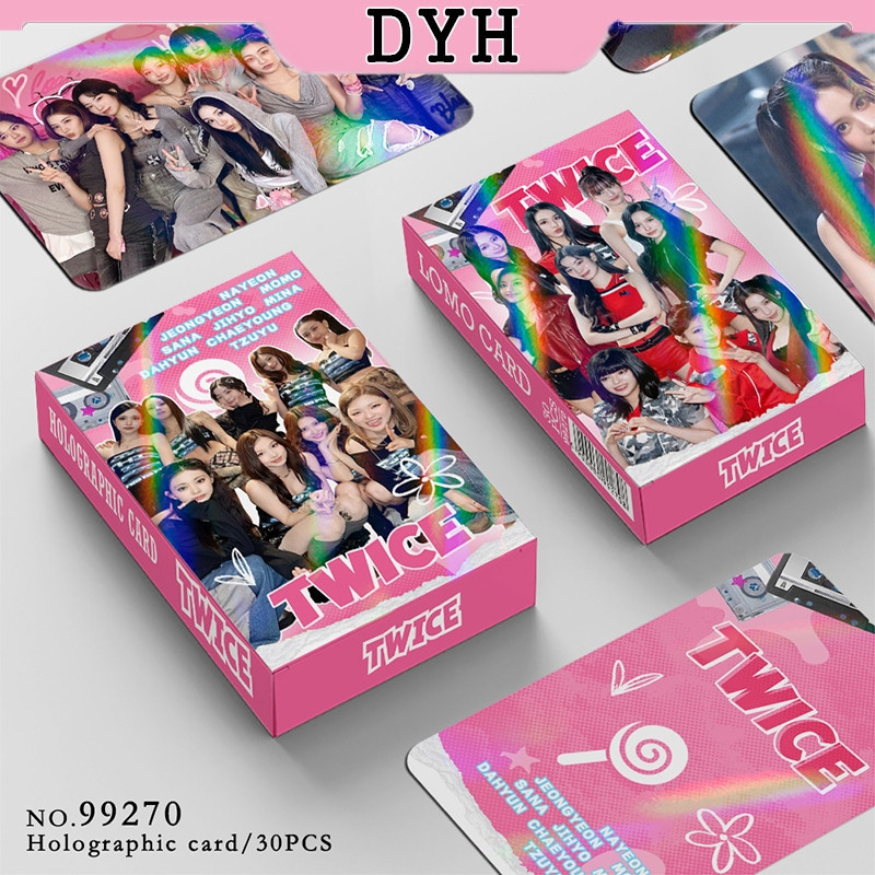 30 Pçs/Caixa TWICE Photocard Nayeon Momo SANA Tzuyu Cartão Holográfico LOMO De Coleção