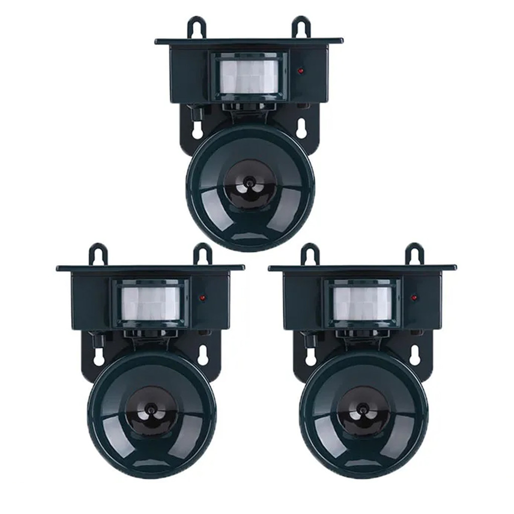 Repelente Solar Ultrassonico Kit 3 Uni Sensor Afasta Espanta Pombo Aves Ratos Pragas Detecta Movimento Jardim Quintal