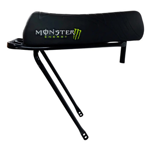 Kit Completo Banco Mobilete Selim Monster com Suporte Garupeira Bagageiro Reto mais Canote e Presilha