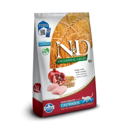 Ração Seca NeD Ancestral Grain para Gatos Adultos Castrados Sabor Frango, Romã, Aveia e Cevada 7,5Kg