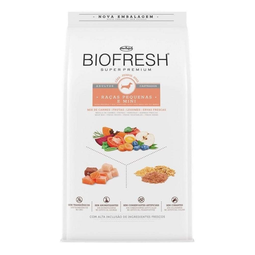 Ração Biofresh Cães Adultos Castrados Raças Peq/ Mini 3Kg