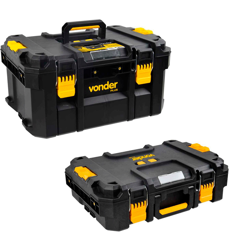Kit Vonder Caixa Maleta Organizadora de Ferramentas CPV 910 e 920 Alça Emborrachada Compartimentos