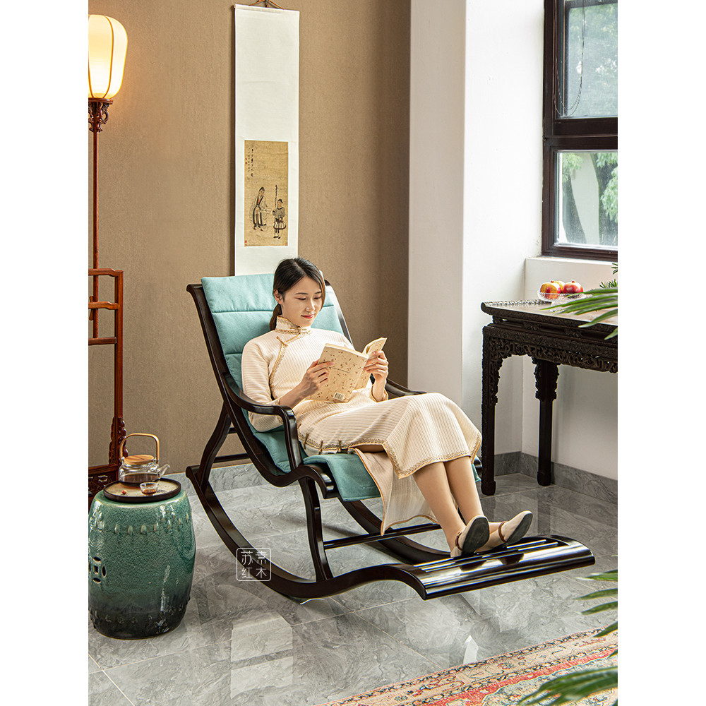 Susu mogno móveis vermelho sândalo mogno cadeira de balanço reclinável casa estilo chinês cadeira fácil varanda lazer ca