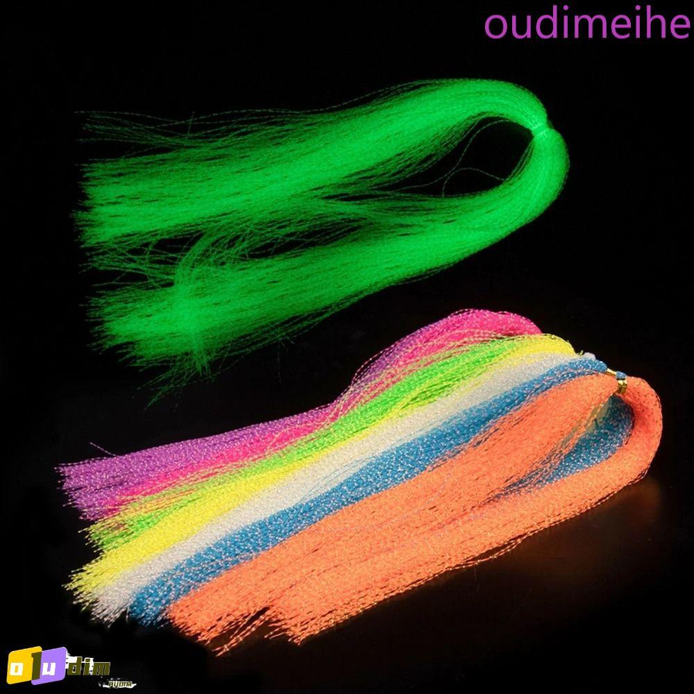 OUDIMEIHE Isca Fazendo Material Holográfico Tinsel Jig Gancho Luminoso Torcido Flashabou Fly Fishing