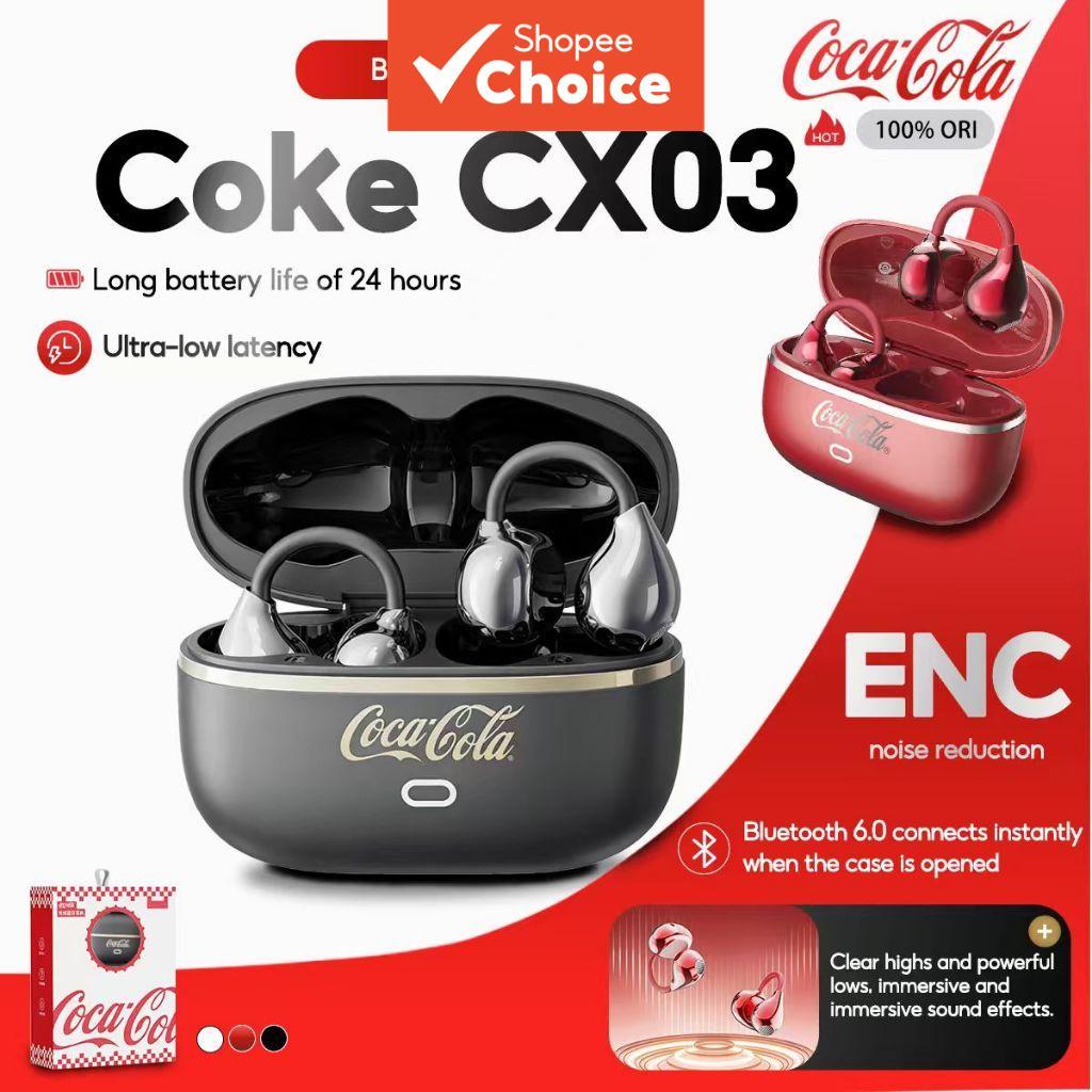 Coca Cola CX03 Fones De Ouvido Clip On True Wireless Earbuds Fone Bluetooth 60 Mic HiFi Estéreo Com Cancelamento De Ruíd