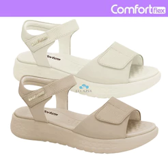 Sandália Comfortflex Feminina Flatform Velcro Ajustável Conforto Original