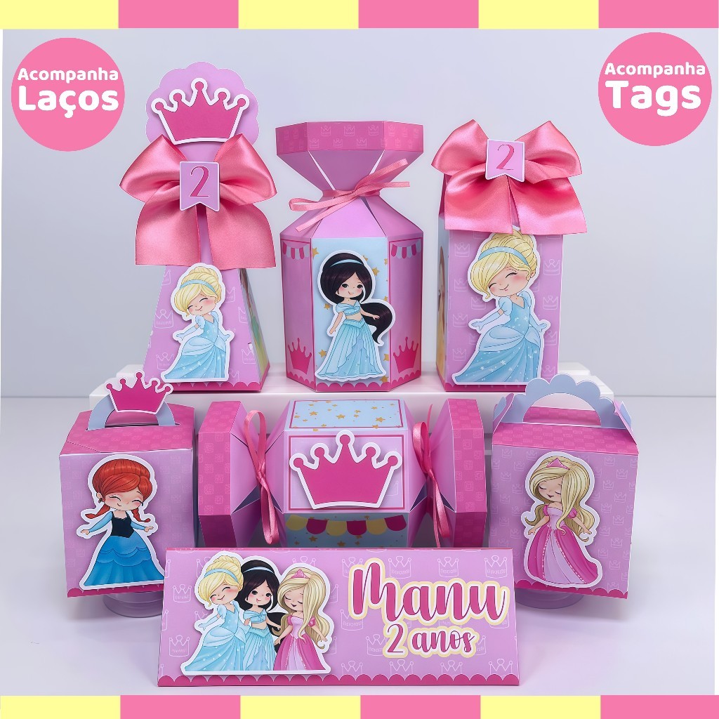 kit festa Pegue e Monte de aniversário Princesas lembrancinha personalizada