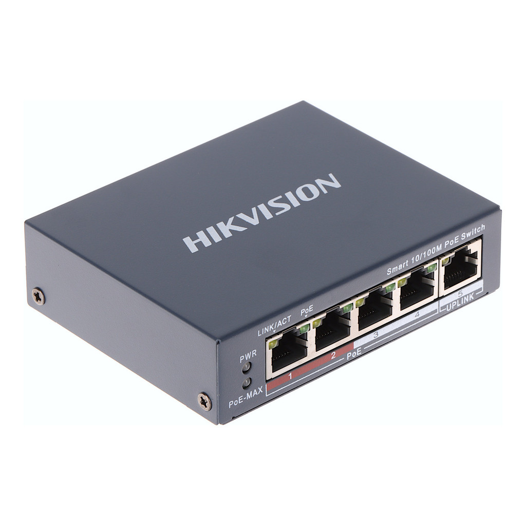 Switch 4 Portas Ds-3e1105p-ei/m Poe Inteligente Ethernet