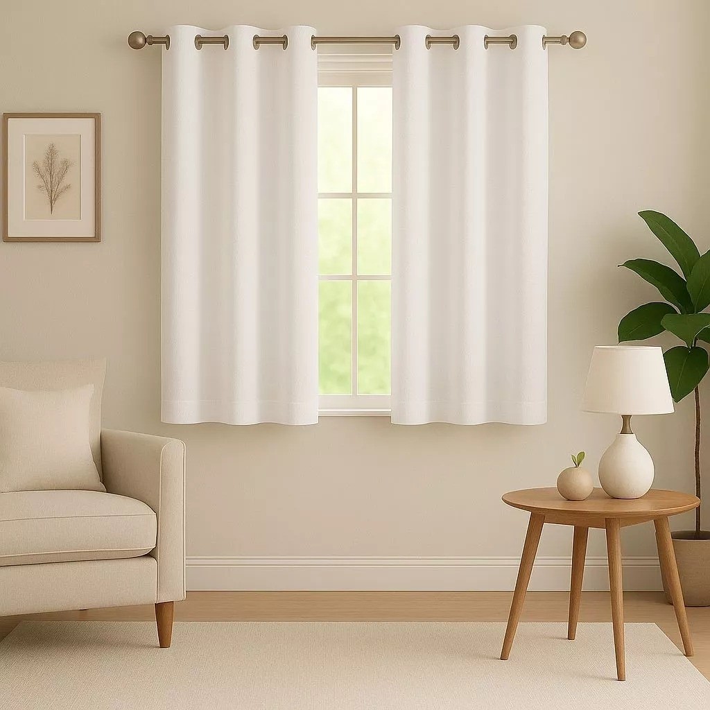 Cortina Oxford Lisa de Janela, Completa c/ Ilhós 1,70m x 1,45m – para sala/quarto/escritório, Decoração Moderna. em Oferta na Shopee