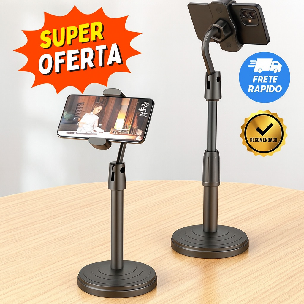 360 ° Suporte De Pedestal De Tripé De Mesa Ajustável Ideal Para Gravação De Vídeo E Ao Vivo