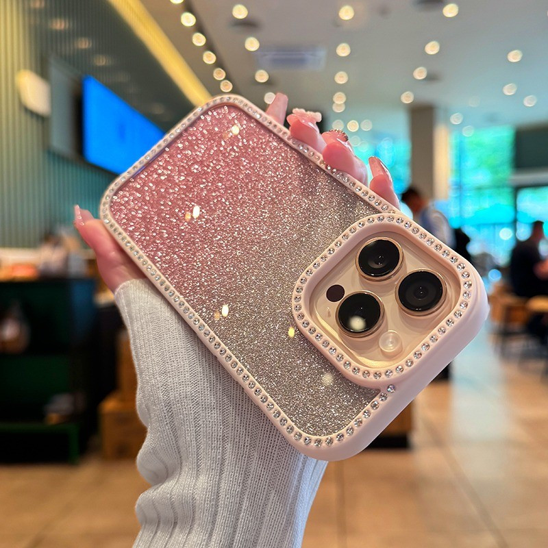 Moda De Luxo Glitter Strass Caso Para iPhone 17 Pro Max 12 13 14 15 16pro Tudo Incluído Capa Protetora À Prova De Choque em Oferta na Shopee