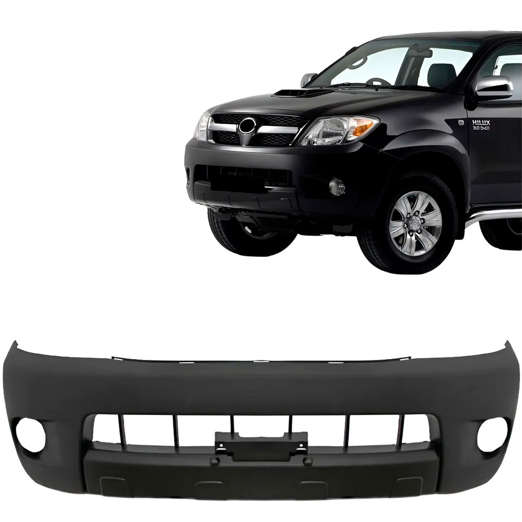 Parachoque Dianteiro Hilux 2005 2006 2007 2008 Sem Furo Milha Com Furo Alargador