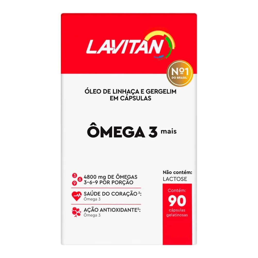 Suplemento Alimentar Lavitan Ômega 3 Com 90 Cápsulas Moles em Oferta na Shopee