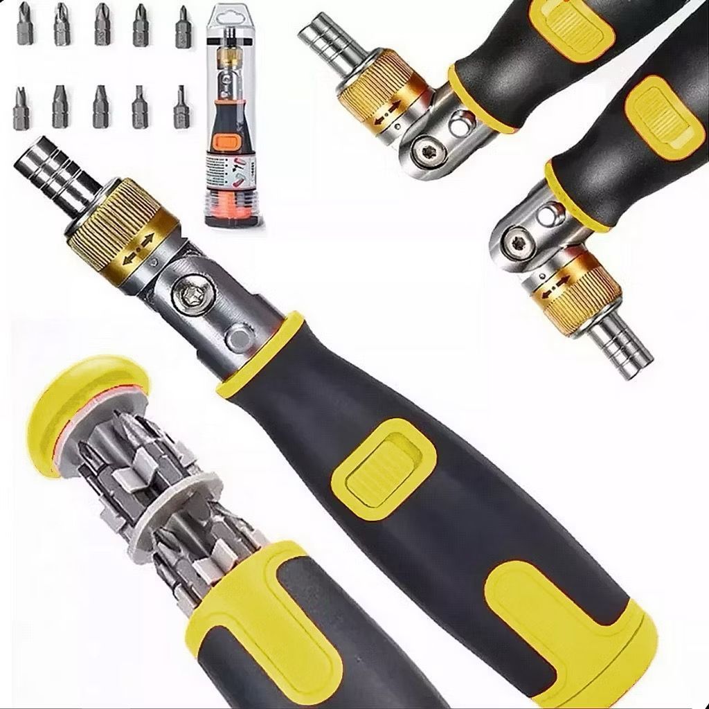 Kit Chave Catraca 1/4 12 Pçs Bits Fenda Philips Torx Soquete Multifuncional