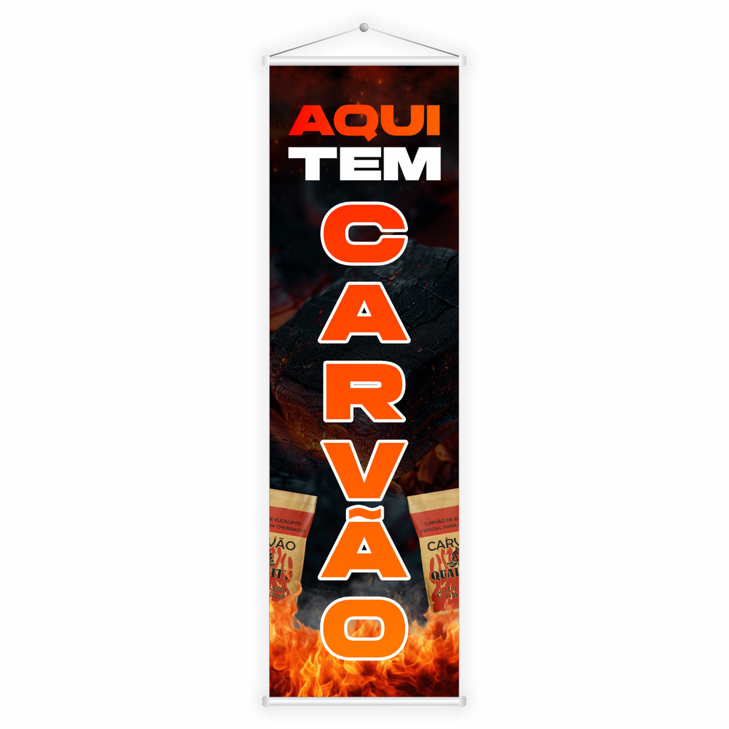 Banner Faixa Lona Propaganda Divulgação Carvão Churrasco Mercado Açougue Mercearia 100x30 Qualidade