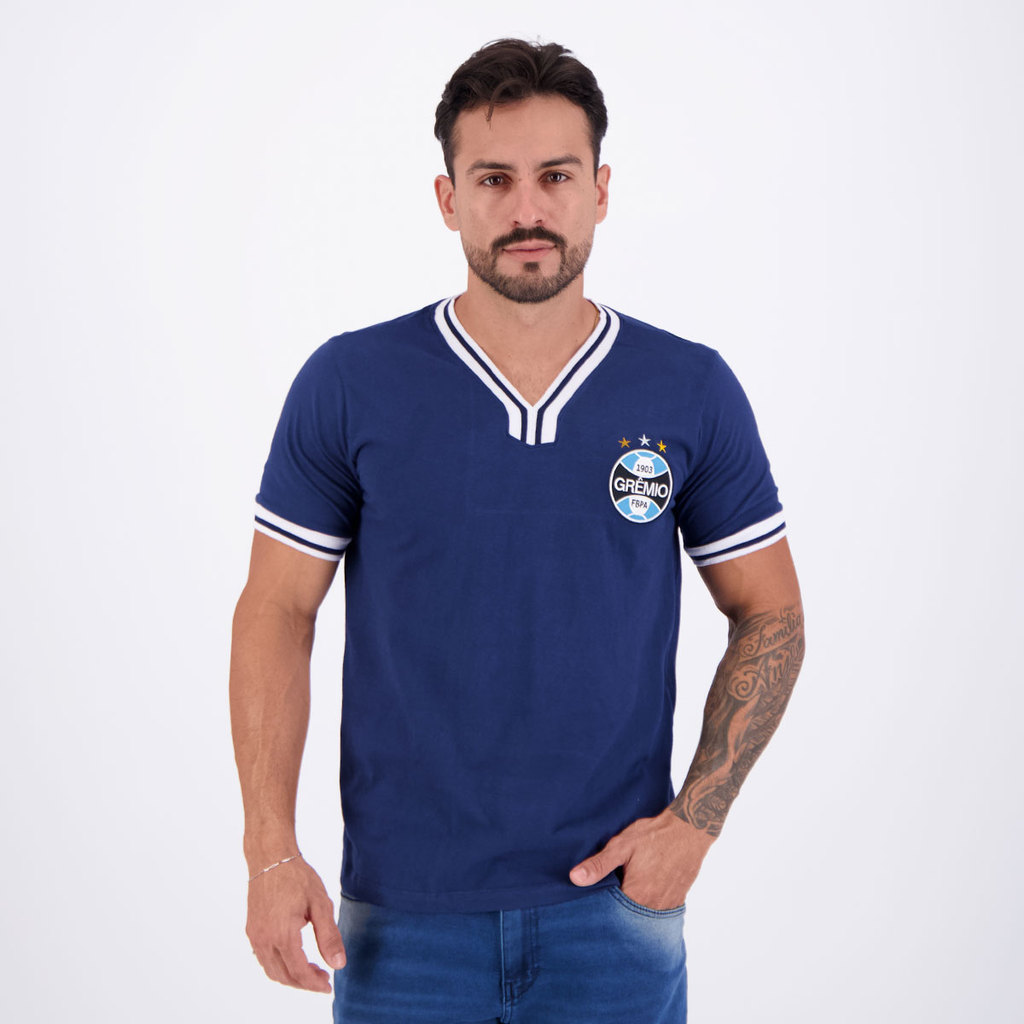 Camisa Grêmio Vintage Marinho em Oferta na Shopee
