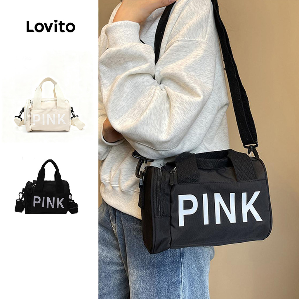 Lovito Bolsa de Ombro Pequena estampa letras resistente múltiplas formas de portar Pickleball Mulheres LFA63077