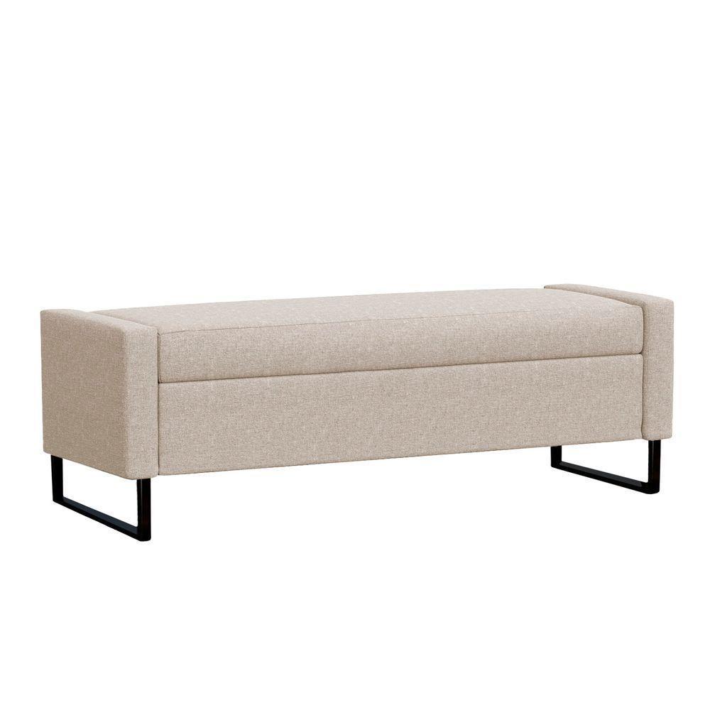 Recamier Bau Paris Base De Metal 1,40m Suede Bege - Inova Decorações