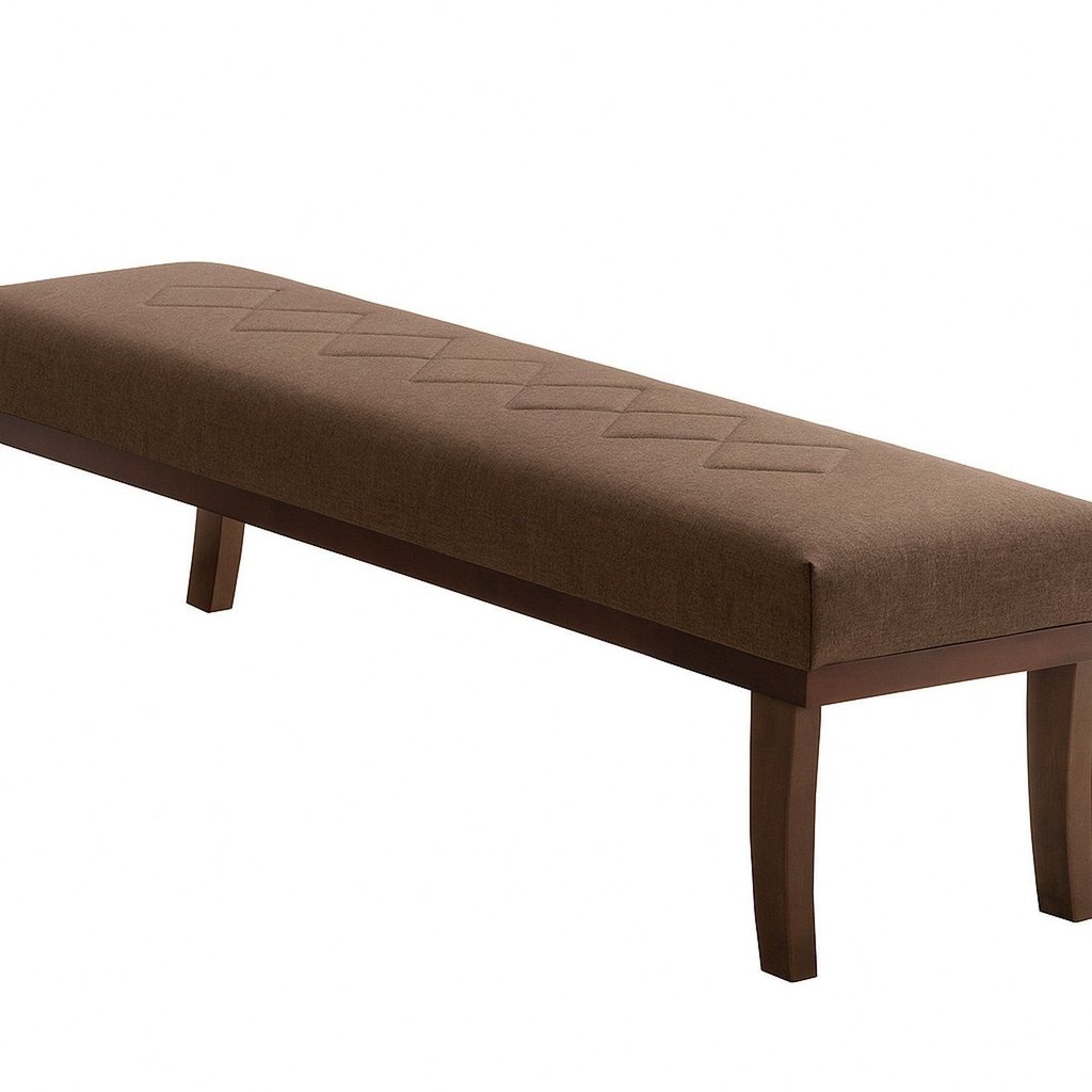 Puff para Sala de Estar 160cm Linho Theo Marrom/Imbuia