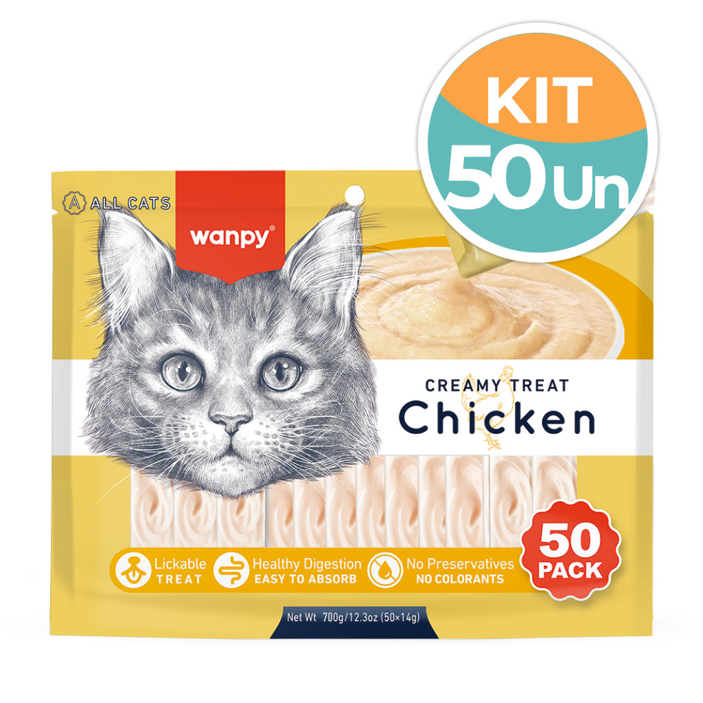 Imagem Petisco Wanpy Creamy Frango Gatos 50x14g