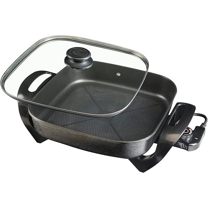 Panela Eletrica Mangiare Apeq01I-02 Preta Quadrada 30CM 1500W 220V Agratto