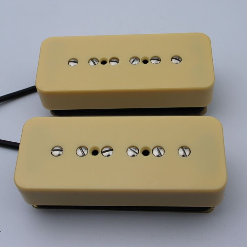 Conjunto De Captador De Guitarra P90 Com Redução De Ruído De Camada Dupla-Captadores De Bobina Única Preto/Amarelo Para