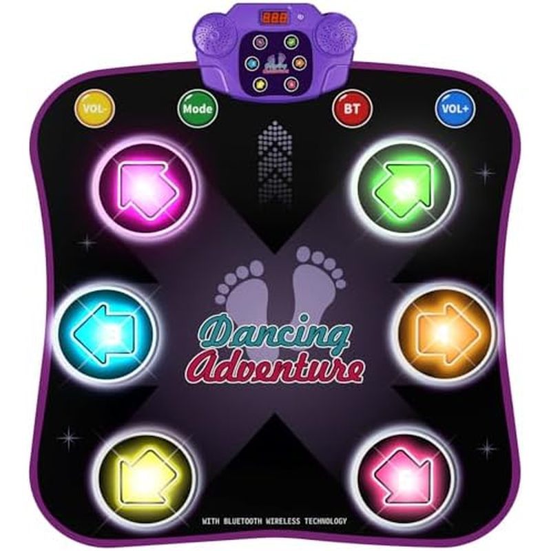 Brinquedos De Tapete De Dança Flooyes Para Crianças De 3 A 12 Anos , Almofada Eletrônica Com Bluetooth Sem Fio Iluminado
