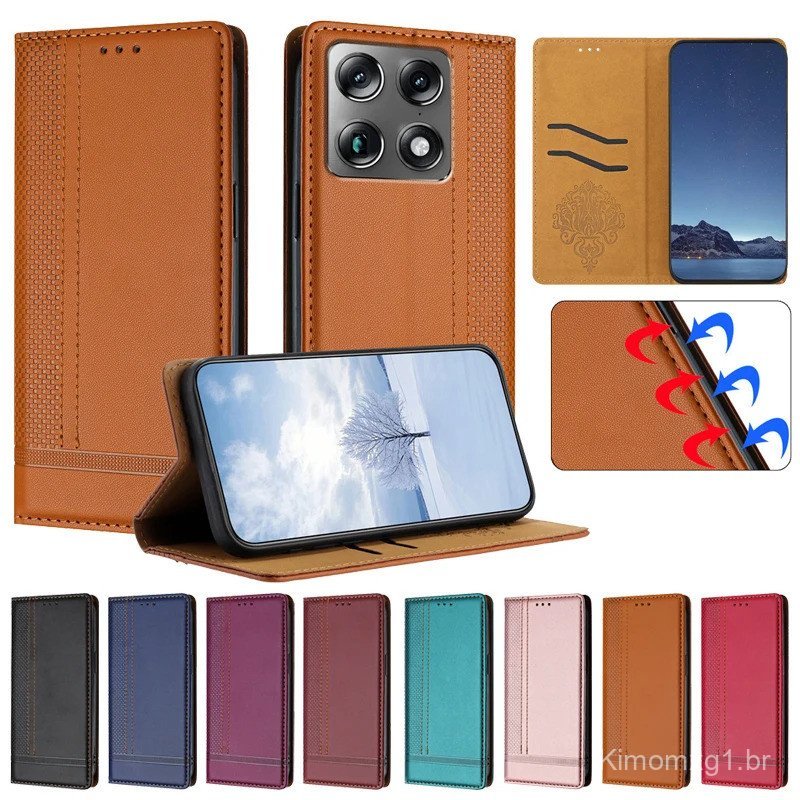 Capa de Couro Tipo Carteira HX006 para Motorola MOTO Signature 5G 6.8" 162.10 x 76.40 x 6.99 mm, Capa Protetora para Tel