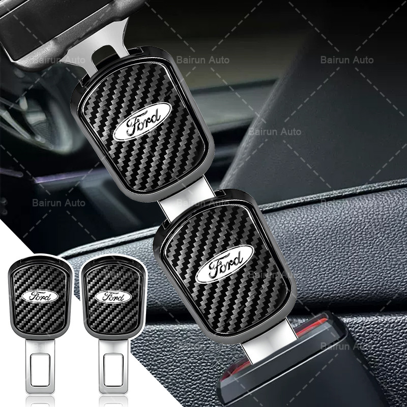 1/2 Pçs De Fibra Carbono Extensor Fivela Do Carro Cinto Segurança Inserção Plug Para Ford EVEREST Território Explorer Ku
