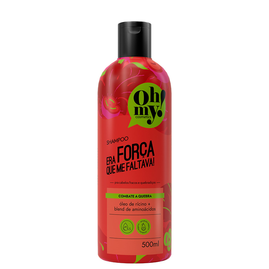 Shampoo Era força que me faltava! 500ml Oh My | Combate a quebra pra cabelos fracos e quebradiços