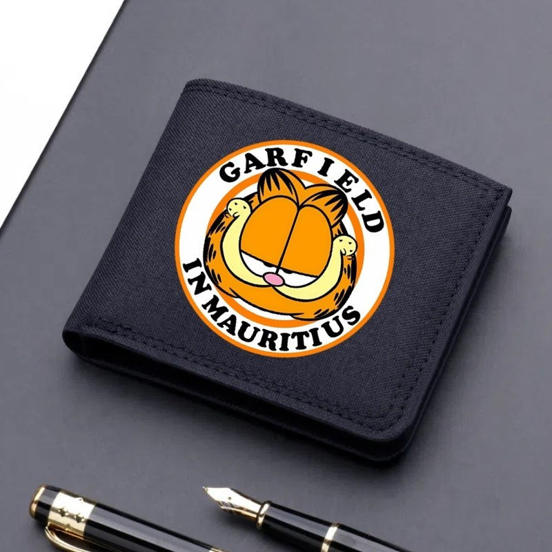 Garfield Nova Carteira Masculina Com Zíper Curto Bolsa De Cartão Jovem Para Estudantes