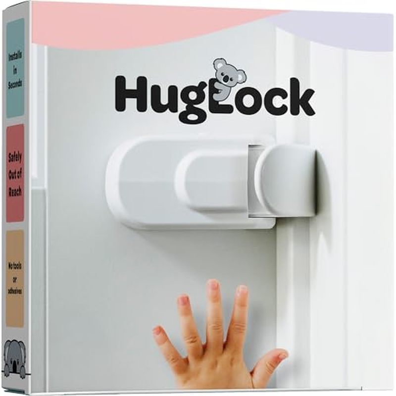Huglock-A Fechadura De Porta Snap-On As Crianças Não Podem Alcançar Ou Derrotar-São Necessárias Ferramentas Adesivos-Fun