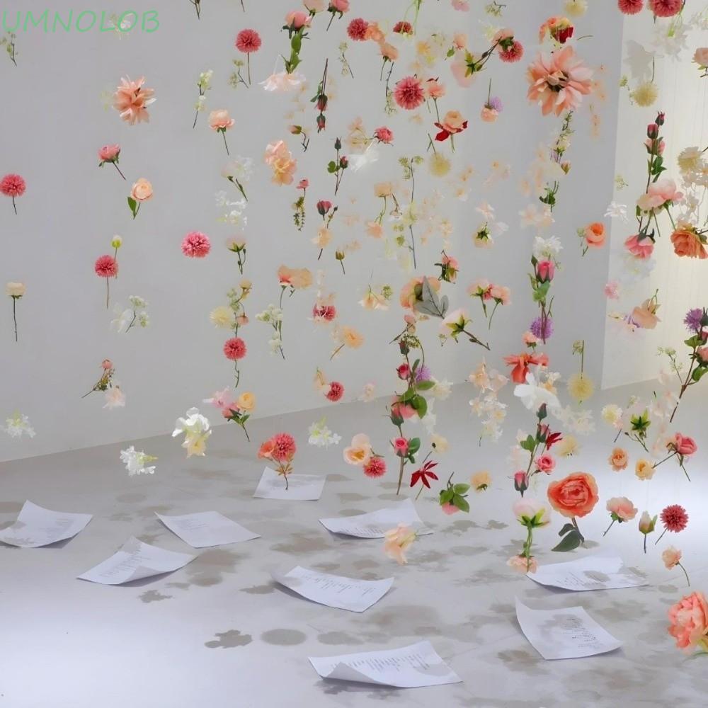 Cortina De Flores Flutuantes Artificiais UMNOLOB , De Seda Romântica Com Simuladas , Estilo Boêmio
