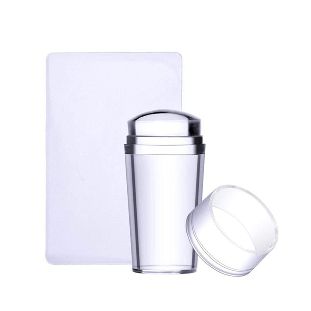 Carimbo para Arte de Unhas em Silicone Transparente com Espátula, Corpo Visível e Transparente, Ideal para Decoração de