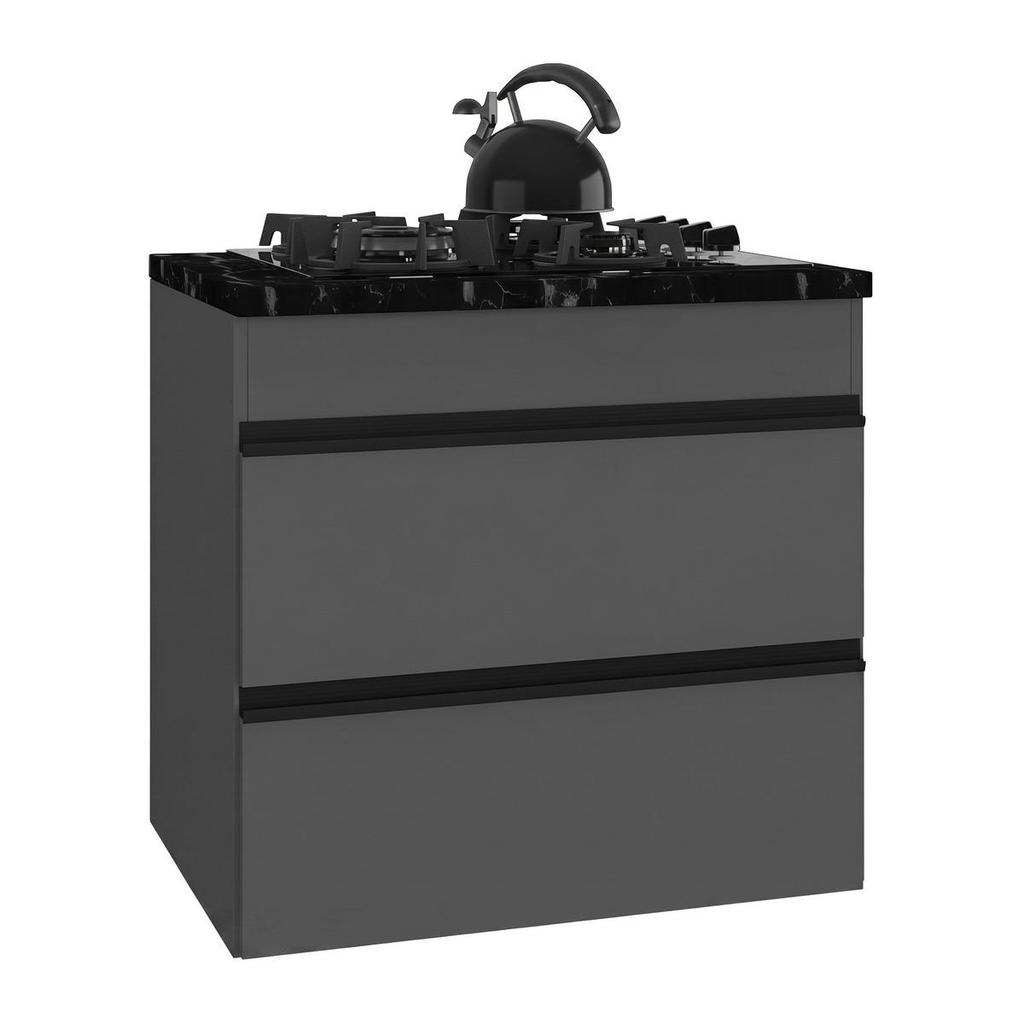 Balcão de Cozinha para Cooktop 70cm 1 Porta 1 Gaveta Suspenso Milano Multimóveis MP2415