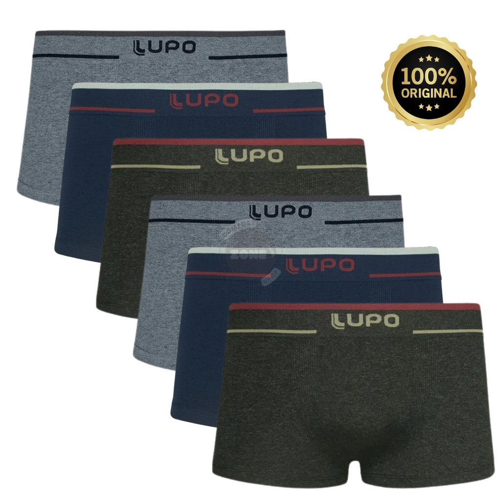 Kit 6 Cuecas Mini Boxer Sunga Lupo Adulto Original Microfibra Conforto