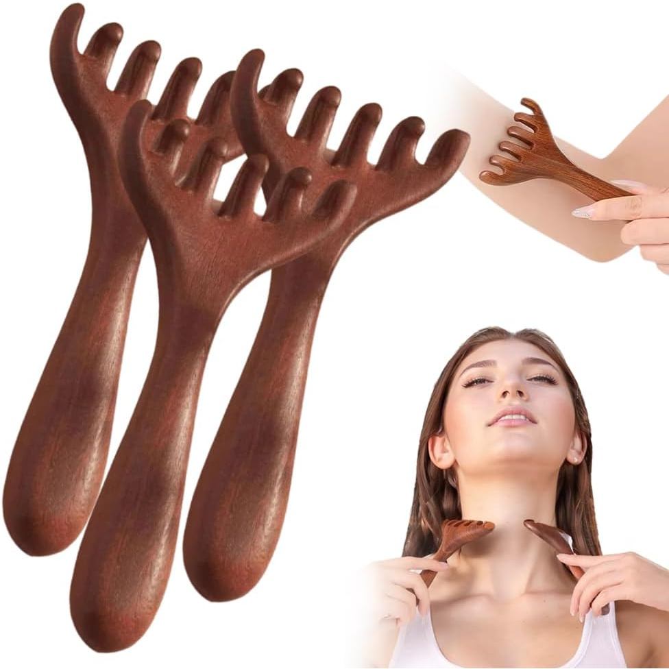 Pente de Massagem com Seis Garras em Forma de Cauda de Peixe, Ferramenta Manual para Massagem do Couro Cabeludo, Pente M