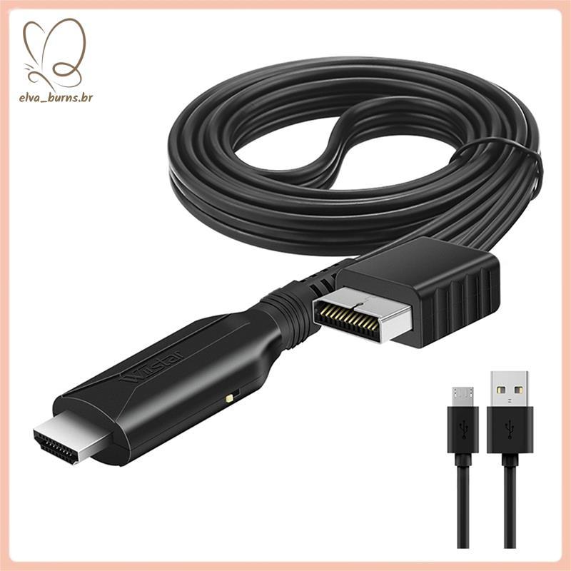 [elva_burns.br] Para-Adaptador Conversor De Áudio E Vídeo Compatível Com Suporte PS 1/2 HDTV PC De Cabo Full HD
