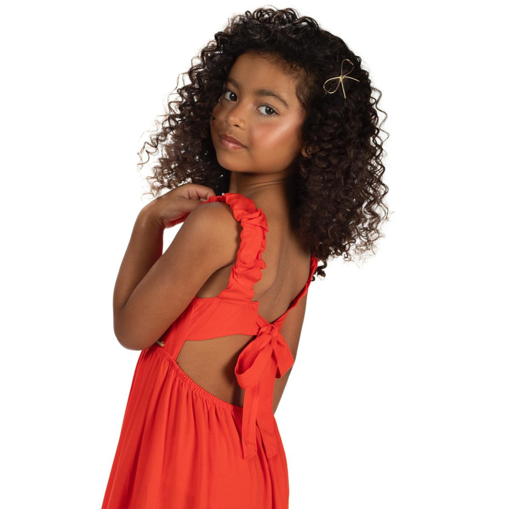 Vestido Infantil Longo Amada em viscose vibrante e romantico