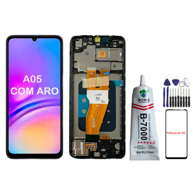 Frontal Touch Lcd Display Tela Compatível Galaxy A05 A055 SM-A055F Sem Aro / Com