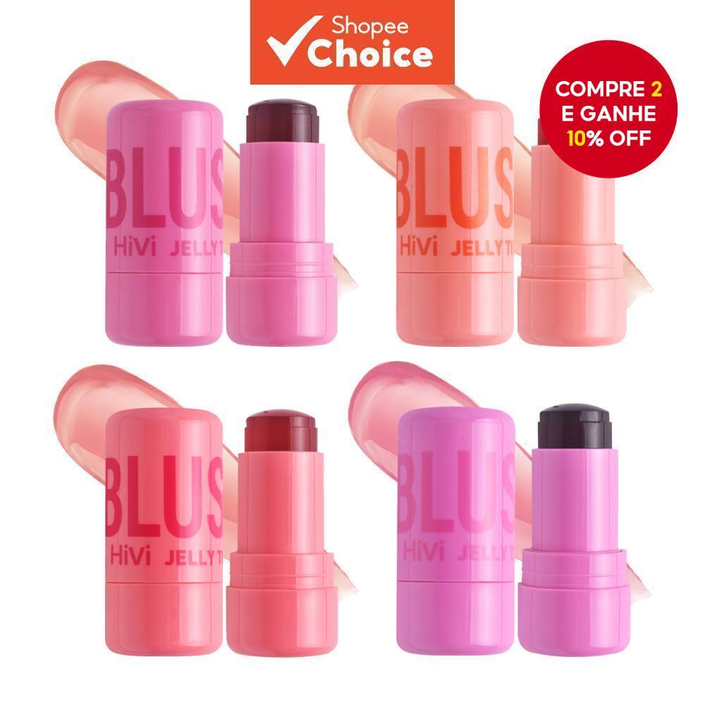 Jelly Blush Stick , Tom De Lábios E Bochechas De Uso Duplo , Contorno Fácil , Cor Brilhante , Cosméticos Rouge Duradouro