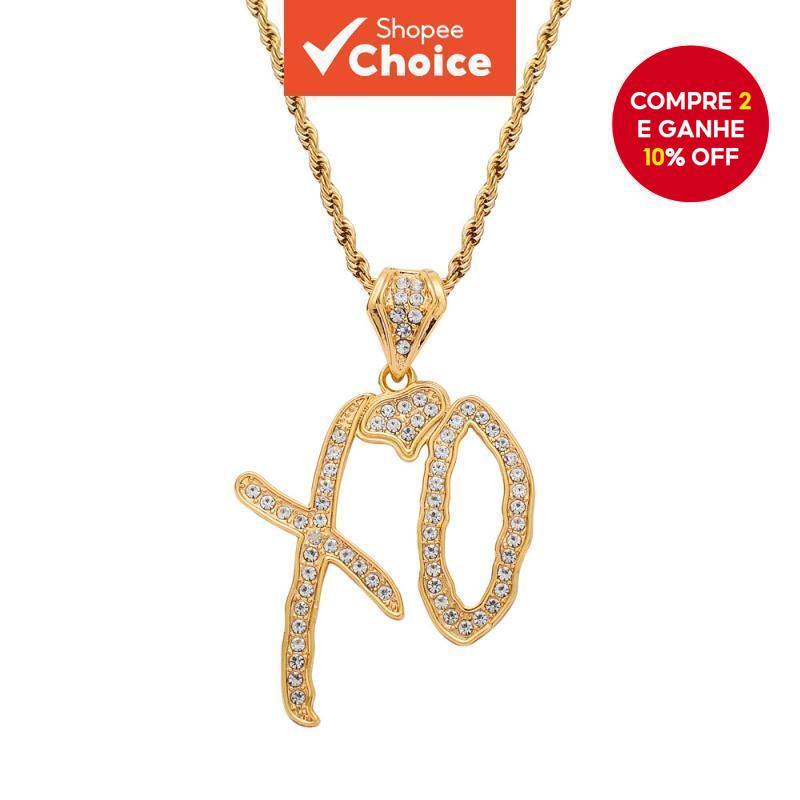 Colar com Pingente de Letra Clássica Simples para Homens - Joias de Moda Glamourosa Rock e Hip Hop em Oferta na Shopee