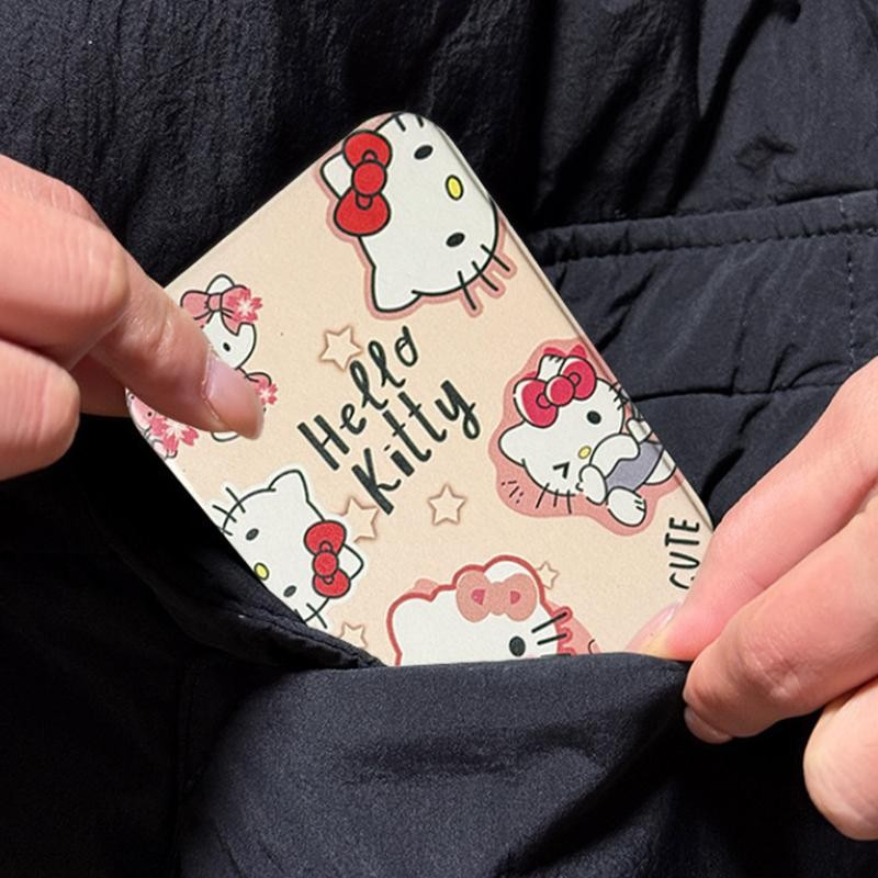 [largeloohg] Sanrio Hello Kitty Espelho De Maquiagem Anime Bolso Dobrável Desenhos Animados Kawaii Acessórios De Vaidade