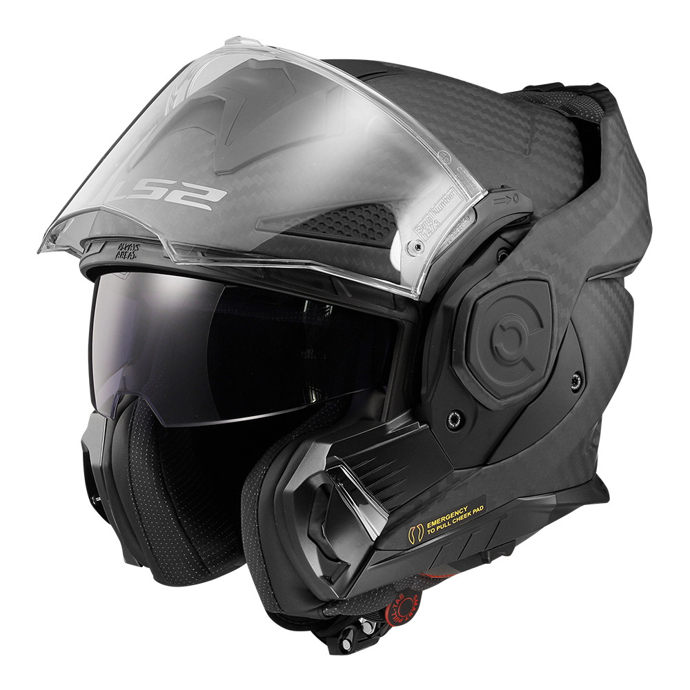 Capacete Ls2 AdvantX FF901 Carbono Preto Fosco Robocop