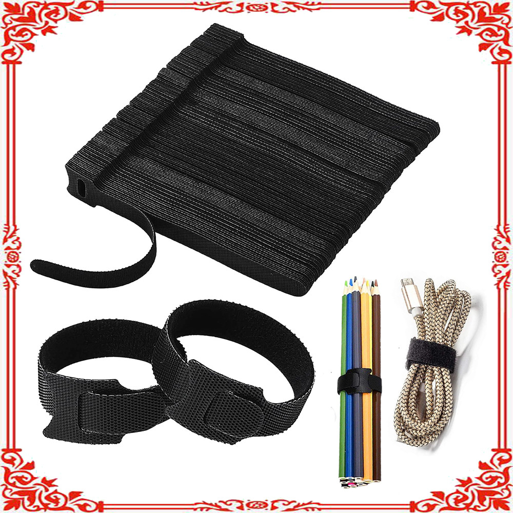 100 abraçadeiras de velcro em forma de t pretas, abraçadeiras fixas para cabos de dados, abraçadeiras de velcro, pequena